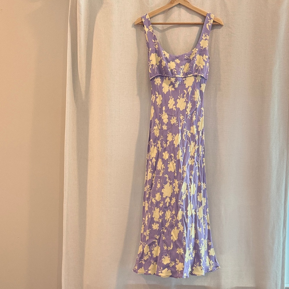 Anthro Maeve Square Neck Midi Slip Dress